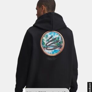 NWT Under Armor Curry Brand Sweatshirt - Black with Tropical Graphic